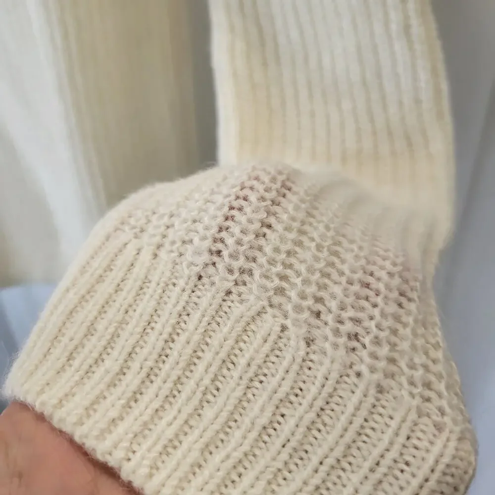LOFT Cream Crewneck Pullover Sweater, S